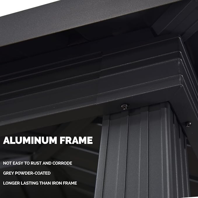 PURPLE LEAF 6.5' X 12' Hardtop Grill Gazebo - Image 8