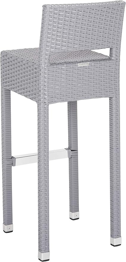 SAFAVIEH FOX5212A Collection Landry Black Indoor/Outdoor Bar Stool - Image 6