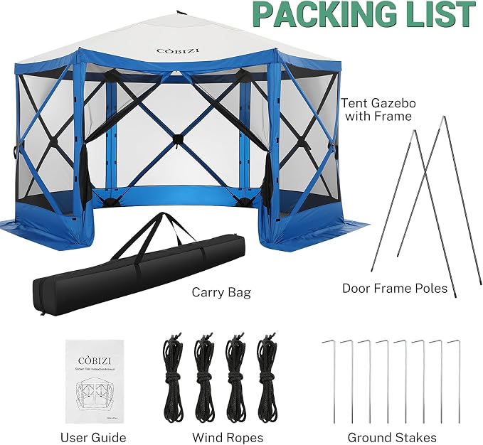 COBIZI 12x12 FT Pop Up Canopy Shelter Tent, Large Gazebos On Clearance - Image 7