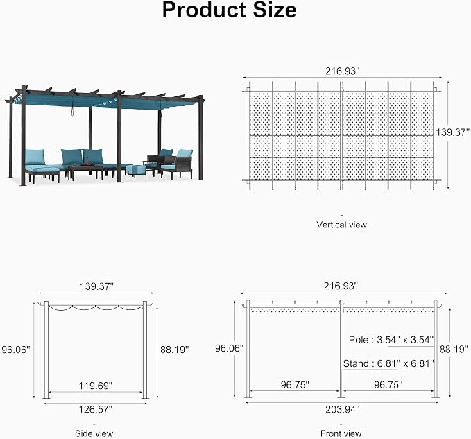 PURPLE LEAF 12' X 18' Outdoor Pergola - Image 7