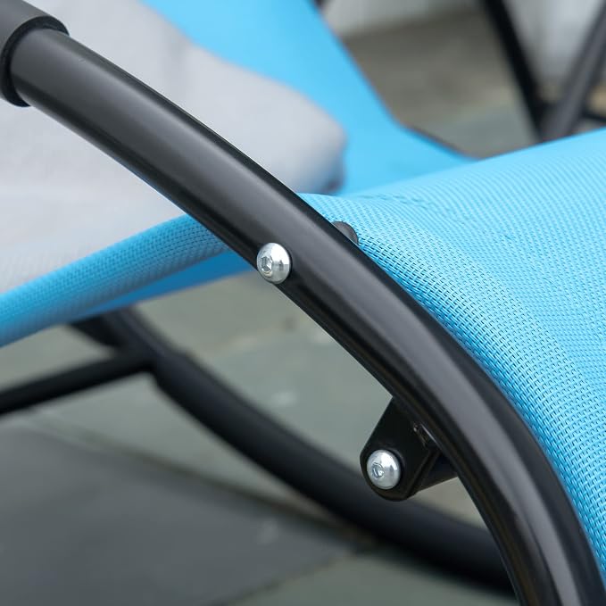 Outsunny Pool Lounger, Outdoor Rocking Lounge Chair - Image 9