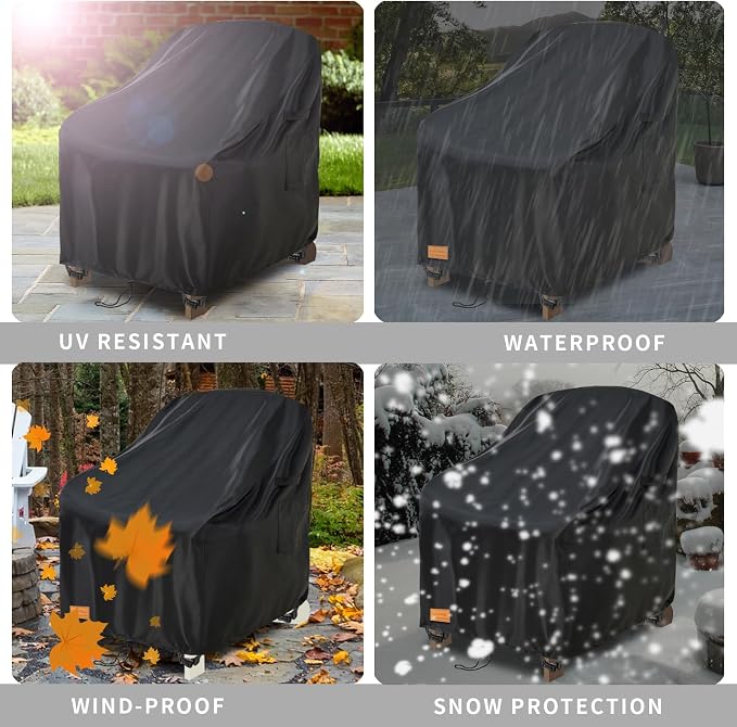 Outdoor Adirondack Chair Cover 2 Pack, Heavy Duty Patio Covers Waterproof - Image 8