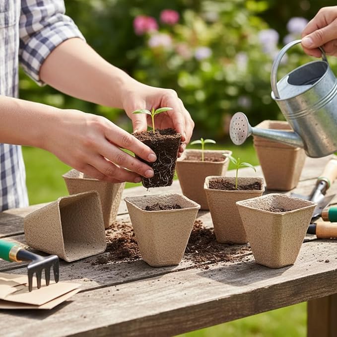 126 Packs Square Peat Pots, 3.15 Inch Seed Starting Pots - Image 4