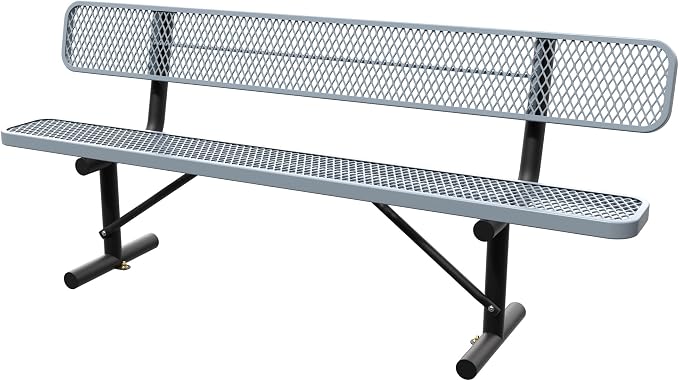 8 Feet Steel Park Bench for Outside, Outdoor Bench by Sunnibety
