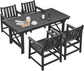 5-Piece HDPE Patio Dining Set, Outdoor Table and Chairs by SeeHill