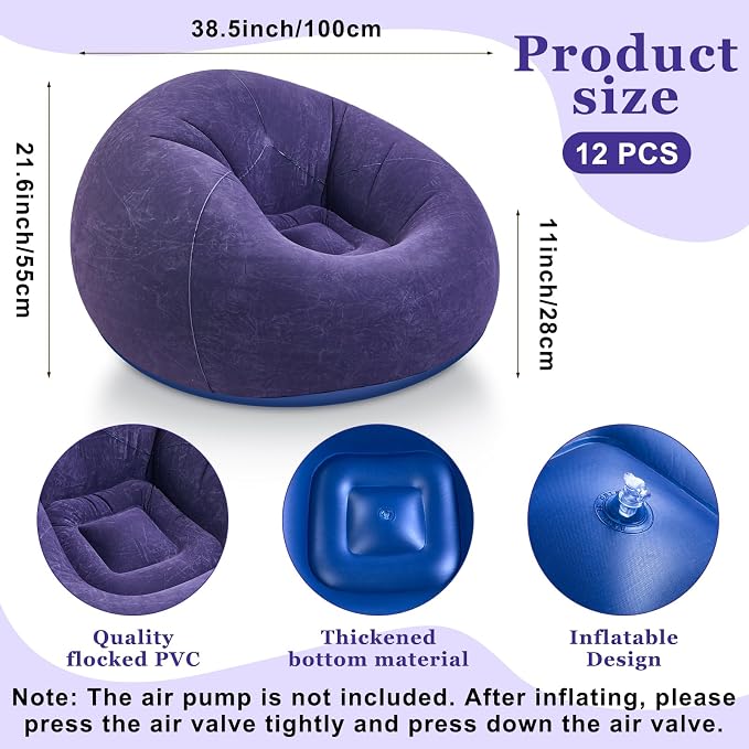 Realspring Inflatable Bean Bag Chairs Outdoor Blow up Camping Chairs Inflatable - Image 3