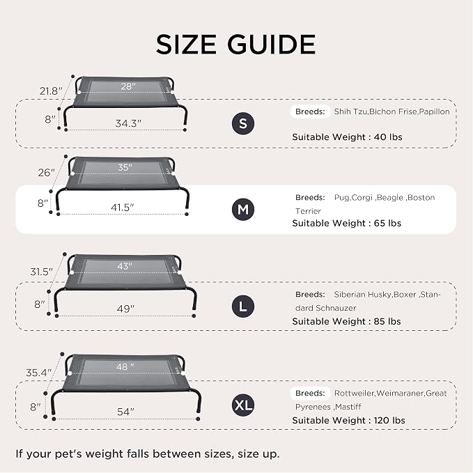 Bedsure Outdoor Elevated Dog Bed Medium Size Dog, Portable Indoor & Outdoor - Image 5