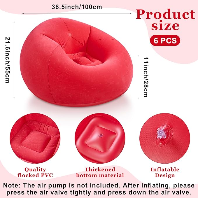 Realspring Inflatable Bean Bag Chairs Outdoor Blow up Camping Chairs Inflatable - Image 2