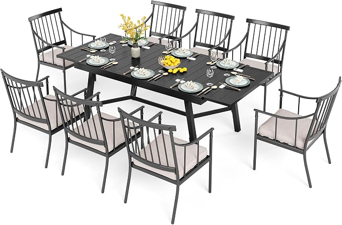 PHI VILLA 9 Pieces Outdoor Dining Set by PHIVILLAThepioneerofcomfortablehouseholdsupplies
