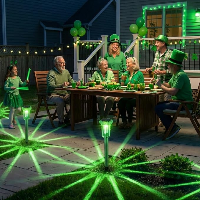 Solar Outdoor Lights, St Patricks Day 10 Pack Solar Pathway Lights Outdoor - Image 2
