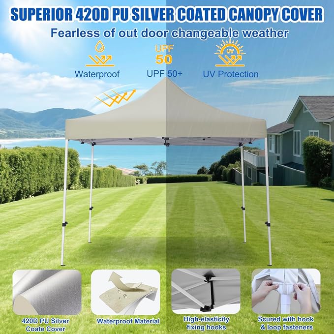 Yesker 10x10 Pop Up Canopy Tent - Image 3