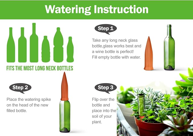 B SEPOR Ceramic Plant Waterer Terracotta Self Watering Spikes - Image 4