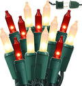 BrizLabs 300 Counts Red & White Christmas Lights, 69.6ft Mini Lights Connectable by BrizLabs