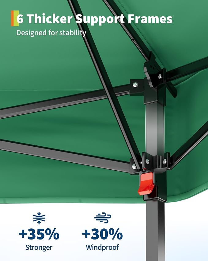 13'x13' Pop-Up Gazebo, Outdoor Hexagonal Patio Gazebo - Image 6