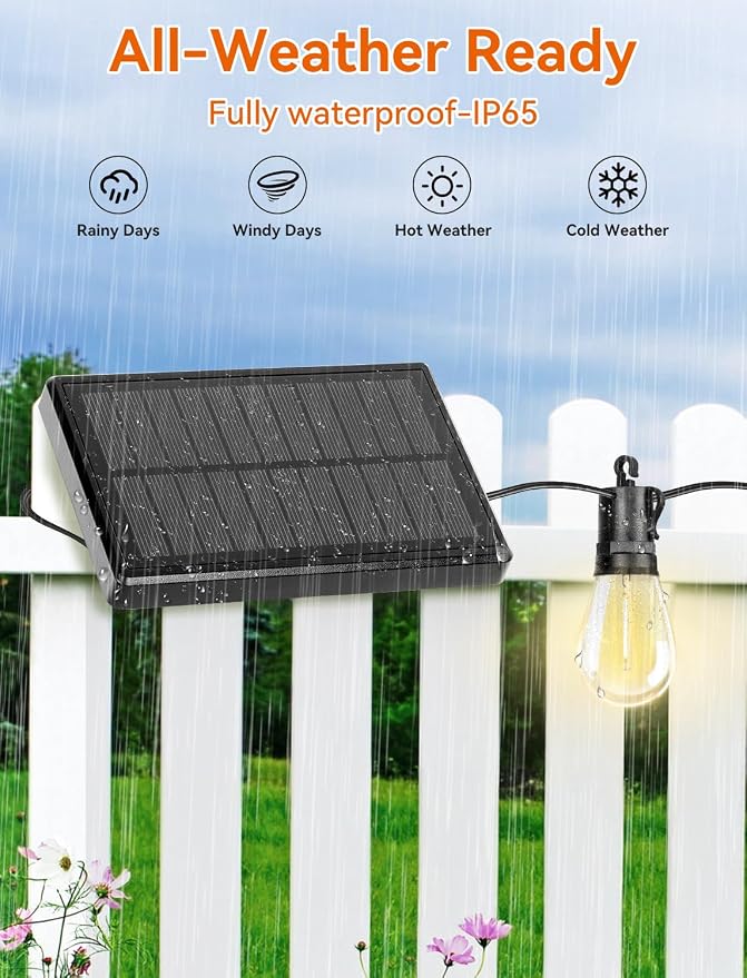 Brightever Solar Powered Outdoor String Lights - Image 5