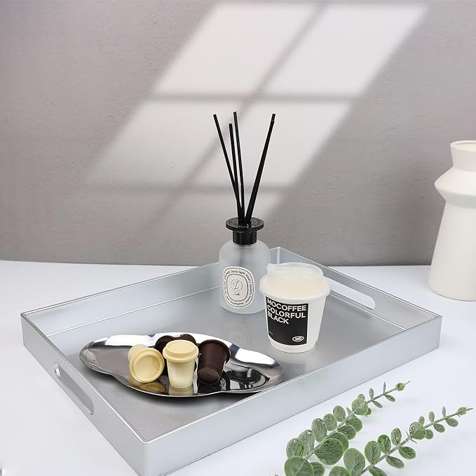 Spsyrine Silver Plastic Serving Tray - Image 4