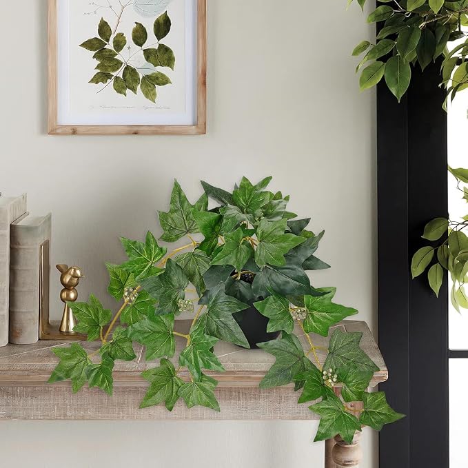 17.7" Artificial Plants Indoor Home Decor, Fake Potted Silk Plants - Image 6