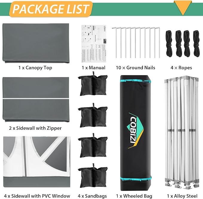 COBIZI 13x26 Pop up Canopy Tent 13x26 Canopy - Image 7