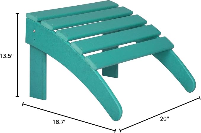 WO Home Furniture Adirondack Ottoman Outdoor Patio Footrest 13.5" Inch Folding - Image 3