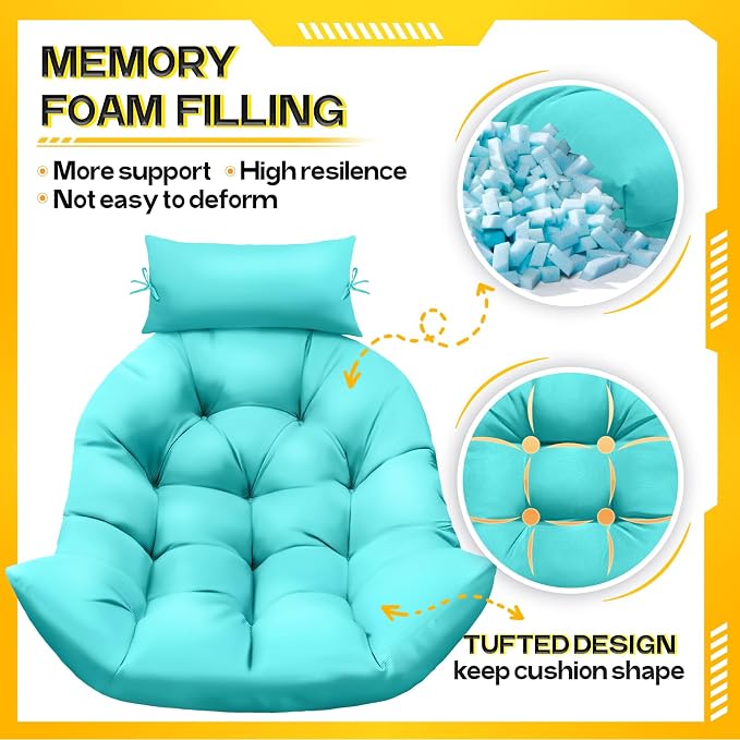 MAGIC ELEPHANT Egg Chair Cushion, Memory Foam Hanging Egg Chair Cushion - Image 3