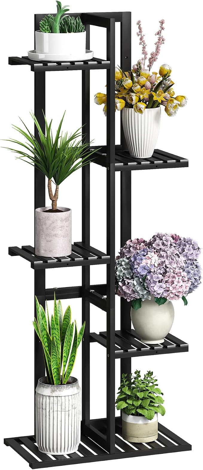 BMOSU Bamboo Plant Stand for Indoor Outdoor Plants Corner Tall Plant Shelf 6 by BMOSU