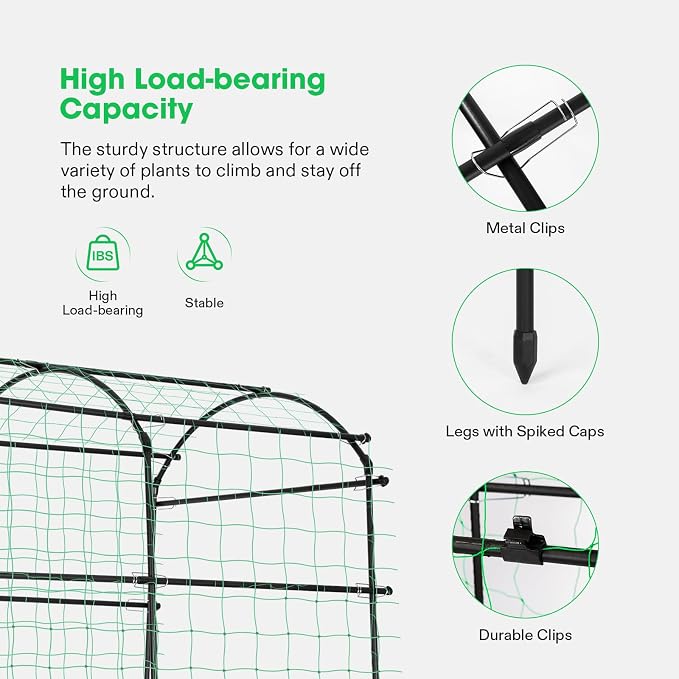 VIVOSUN 7Ft. Arch Trellis for Climbing Plants, Lightweight Metal Plant Support - Image 4