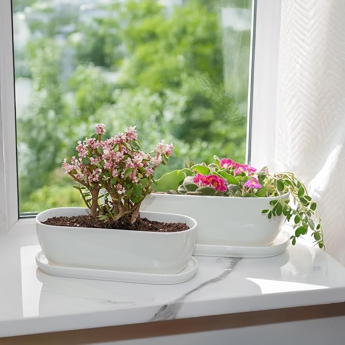 E-liu Oval Ceramic Planter Pot - Image 6