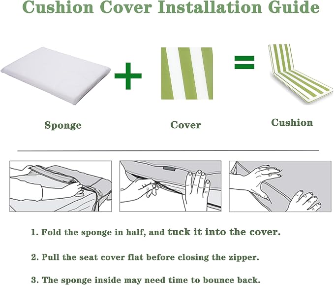 Only choice 2 Pcs Set Outdoor Lounge Chair Cushions Patio Chaise Lounge Chair - Image 6