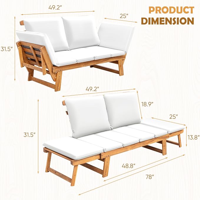 Greesum Patio Convertible Couch Sofa Bed - Image 3