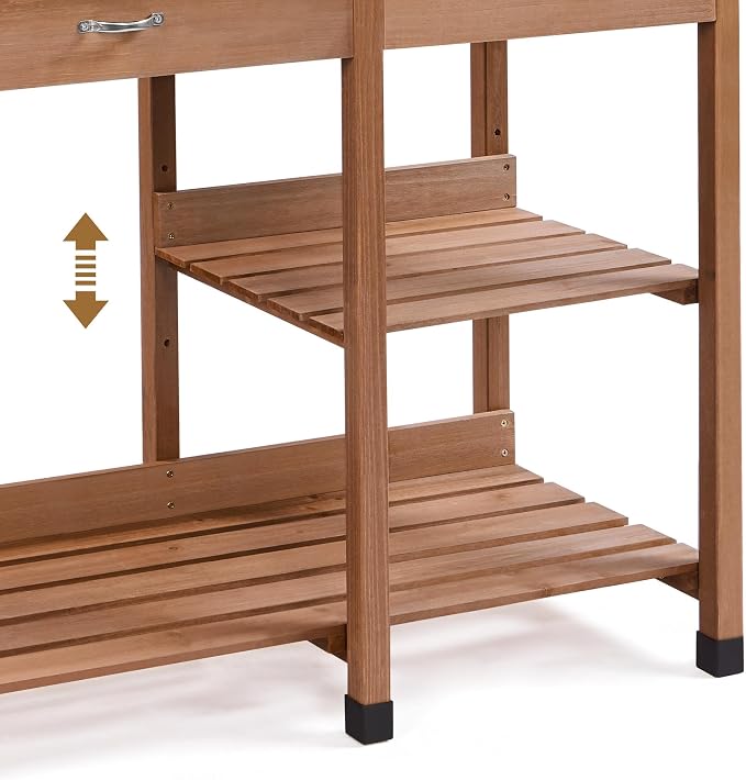 Topeakmart 45.2x17.7x47.6'' Potting Benches Outdoor Garden Potting Table Work - Image 8