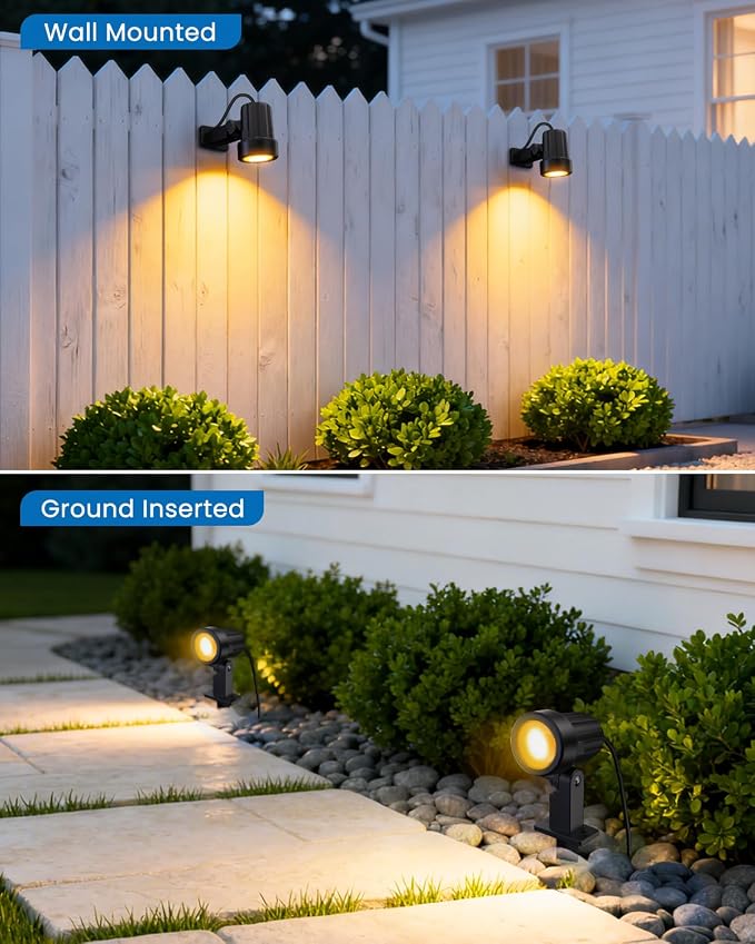 ZZXX All-in-One LED Landscape Lighting Kit, 2700K Waterproof Outside Spotlights - Image 7