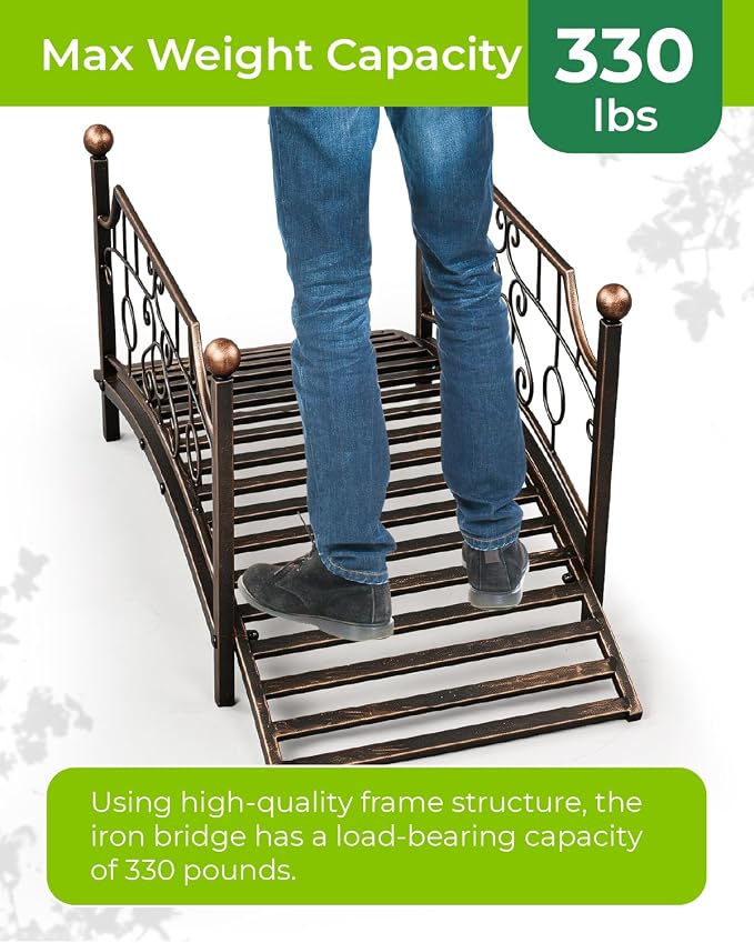 Outvita Metal Garden Bridge for Outdoor, Elegant Decorative Bridge - Image 3
