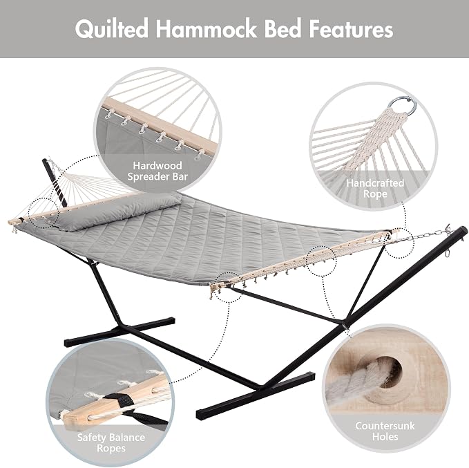 ANOW Double Hammock with Stand 12FT, Heavy Duty Hammocks with Stand - Image 3