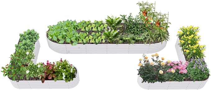 A ANLEOLIFE 3-Pack 12X3X1.5ft & 81x81x18 in Deep Root Galvanized Raised Garden by AAnleolife
