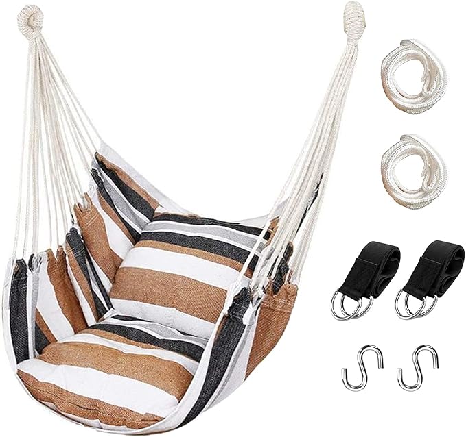 Hommtina Hammock Chair Hanging Rope Swing, Max 300 Lbs Hanging Chair by Hommtina