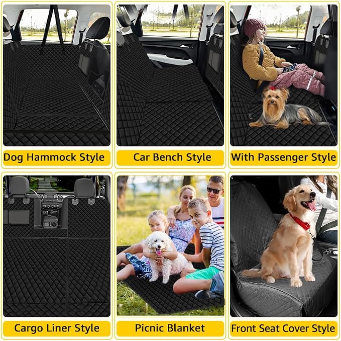 Vailge 6 in 1 Car Seat Cover for Back Seat, 60/40 Split, 100% Waterproof - Image 3