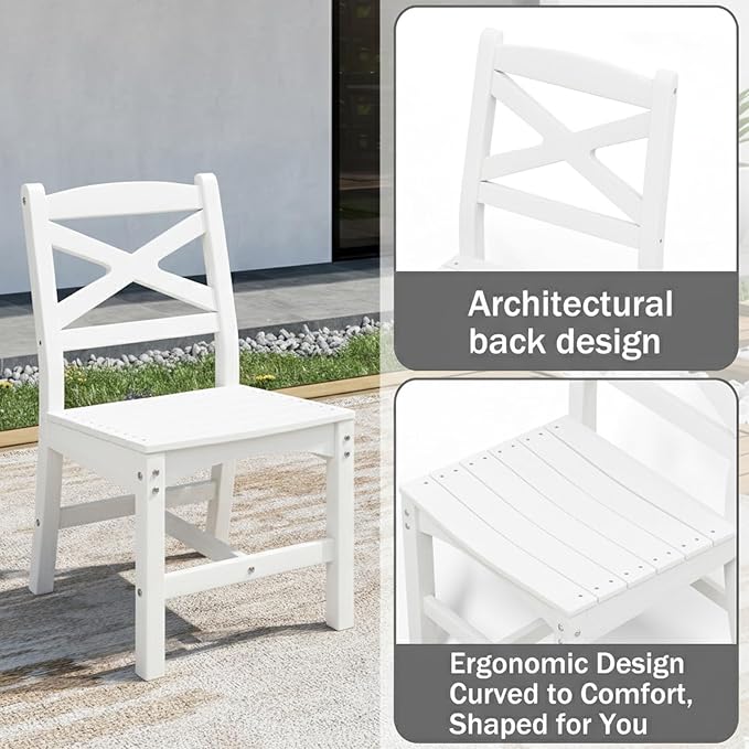 Outdoor Dining Set, HDPE 9-Piece Patio Table and Chairs Set, All-Weather - Image 4