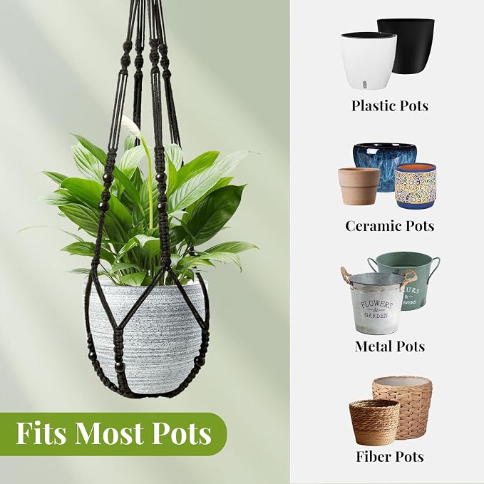 Macrame Plant Hanger Indoor Set of 4 - Image 6