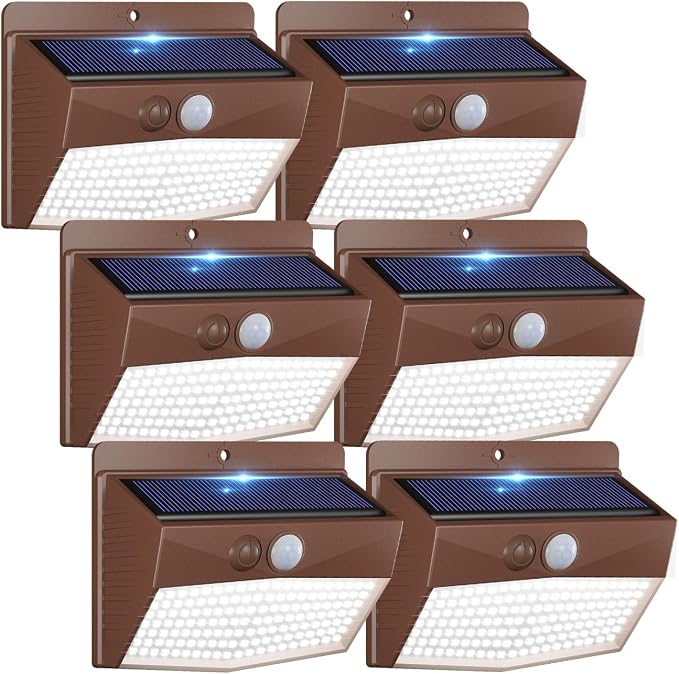 Peasur 6 Packs Solar Outdoor Lights Motion Sensor Solar Security Lights by Peasur