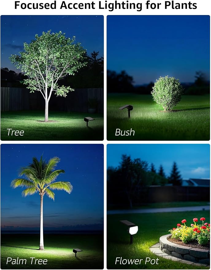 Lepro Solar Decorative Spot Lights 2 Pack, Cool White Modern Accent Lights - Image 2