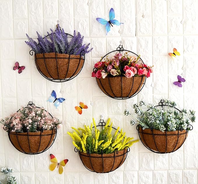 Tosnail 2 Pack Metal Wall Hanging Planter Basket - Image 8