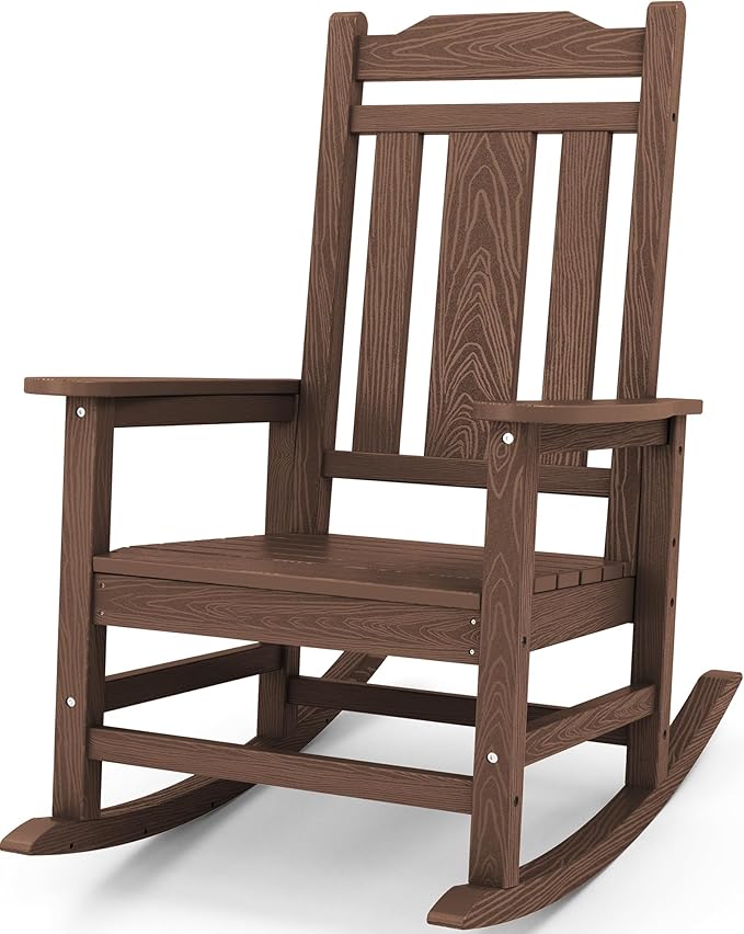 SERWALL Oversized Rocking Chair, HDPE Outdoor Rocking Chair, Patio Rocking by SERWALL