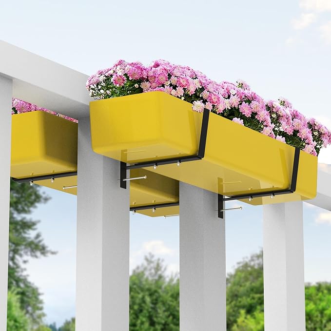 Adnee Set of 4 Double Sided Planter Box Brackets-Adjustable Window Boxes Flower - Image 7