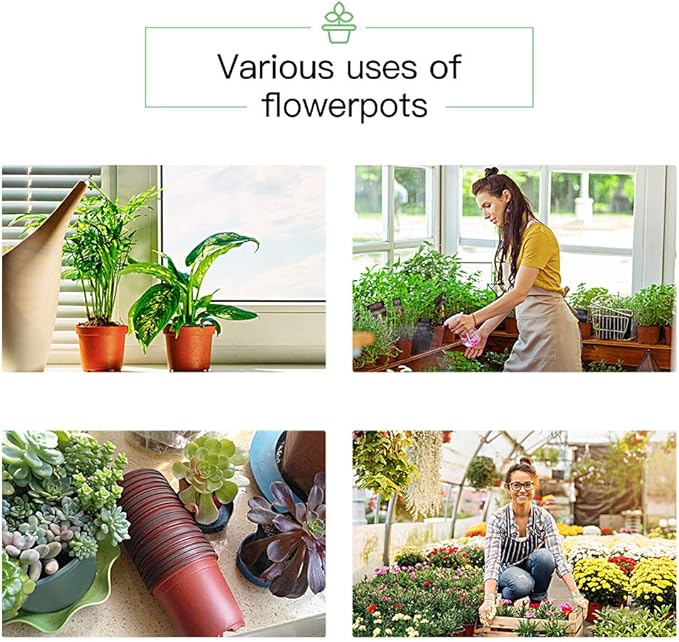 JERIA 200-Pack 4 Inch Plastic Nursery Pots Come - Image 7