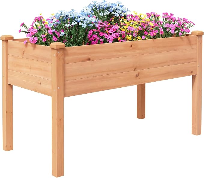 BIRASIL Outdoor Raised Garden Bed, Wood Planter Box by BIRASIL