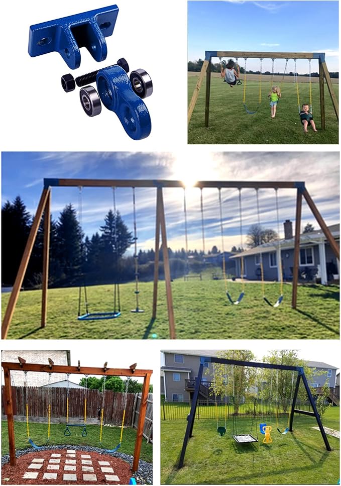 Heavy Duty Blue Swing Hangers Screws Bolts Included Over 5000 lb Capacity - Image 7