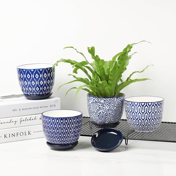Selamica Ceramic Succulent Pots, 4.6 Inch Small Plant Pots - Image 7