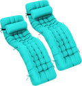 Tudomro 2 Pcs Peacock Blue 66'' Outdoor Chaise Lounge Cushion Waterproof Patio by Tudomro