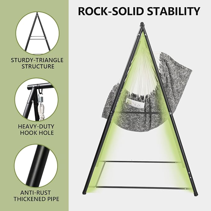 ONCLOUD 660LBS Heavy Duty Hammock Chair Stand, Universal Hanging Chair Stand - Image 3