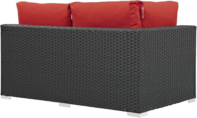 Modway Sojourn Wicker Rattan Outdoor Patio Sunbrella Fabric Left-Arm Loveseat - Image 3